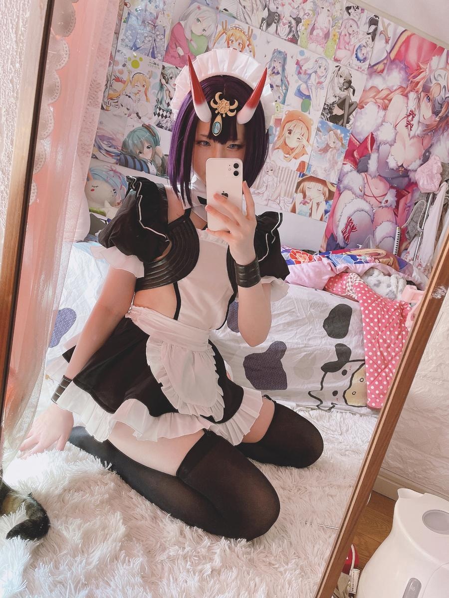 [cosplay] 习呆呆 - 酒吞童子：鬼角黑丝开档大尺度还原 47P2V