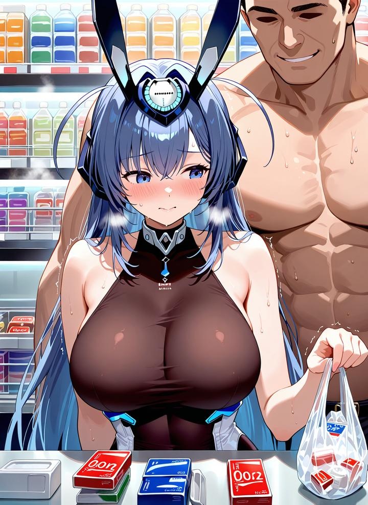 Azur Lane AI girls 碧蓝航线 新泽西：紧身衣湿身露点 Gallery 52P