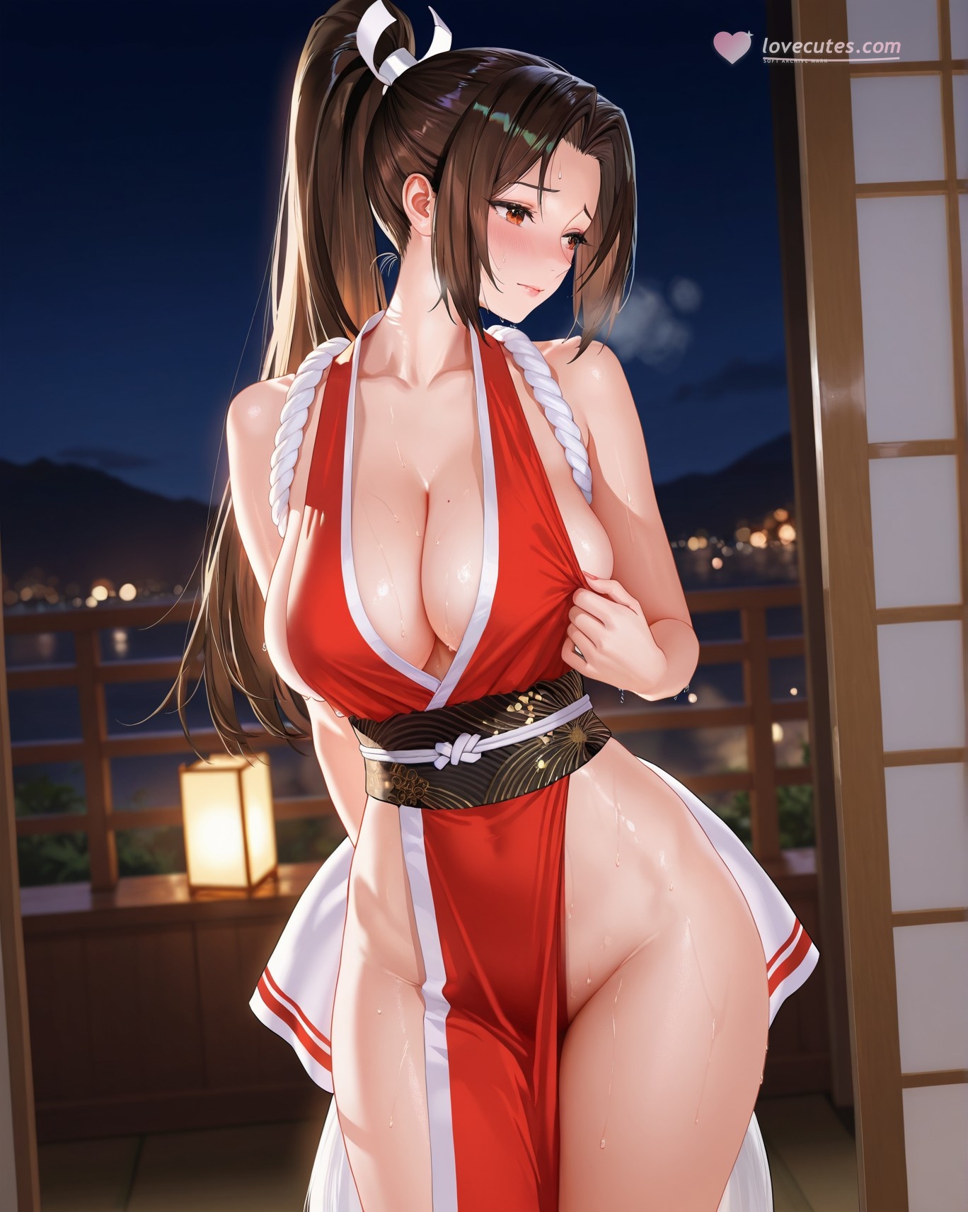 Cô Gái Anime Tạo Bởi AI - 饿狼传说 不知火舞: Áo Tắm Ôm Sát 199P