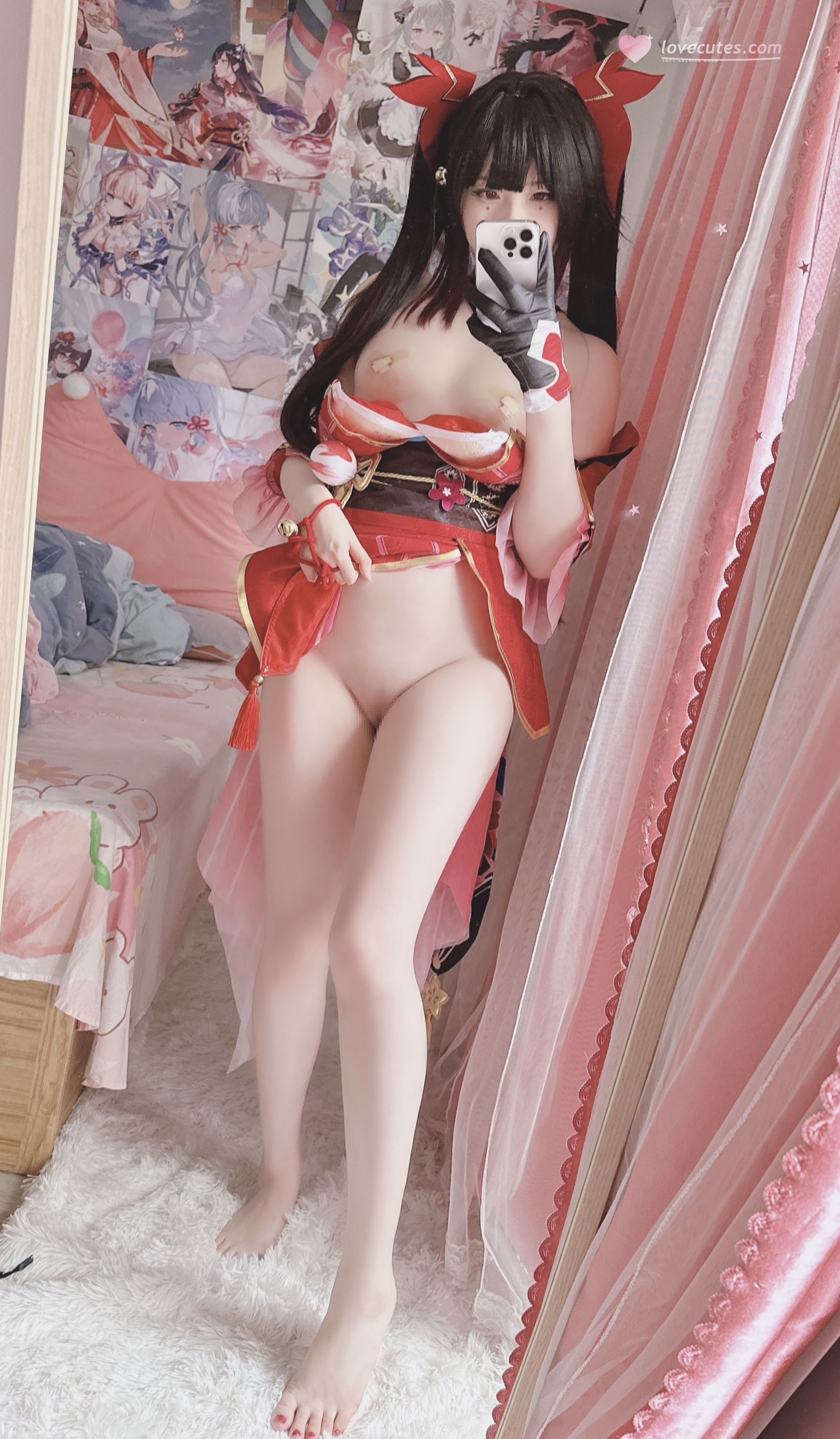 [cosplay] 习呆呆 - 崩坏：星穹铁道 花火：红衣露点大尺度还原 22P1V