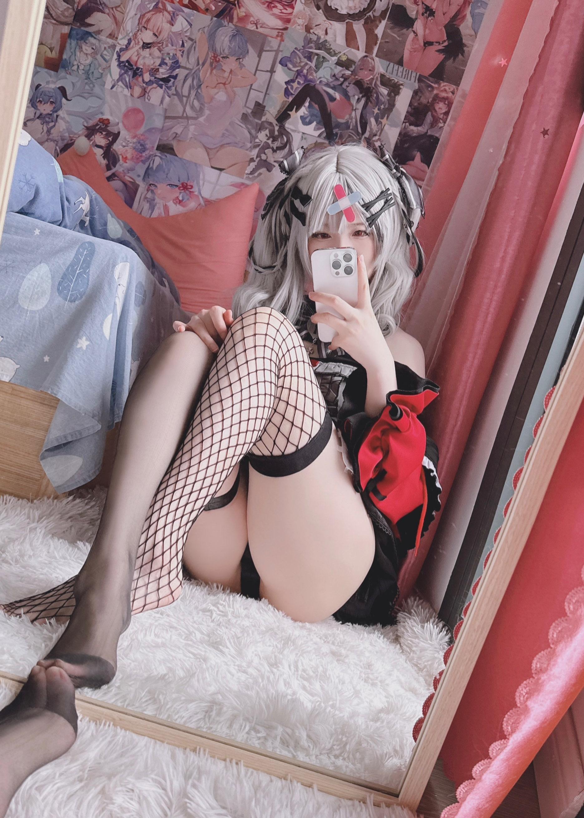 [코스프레] 습다이 다이 - 사하차 크로에: 블랙 스타킹 노출 대작 13P