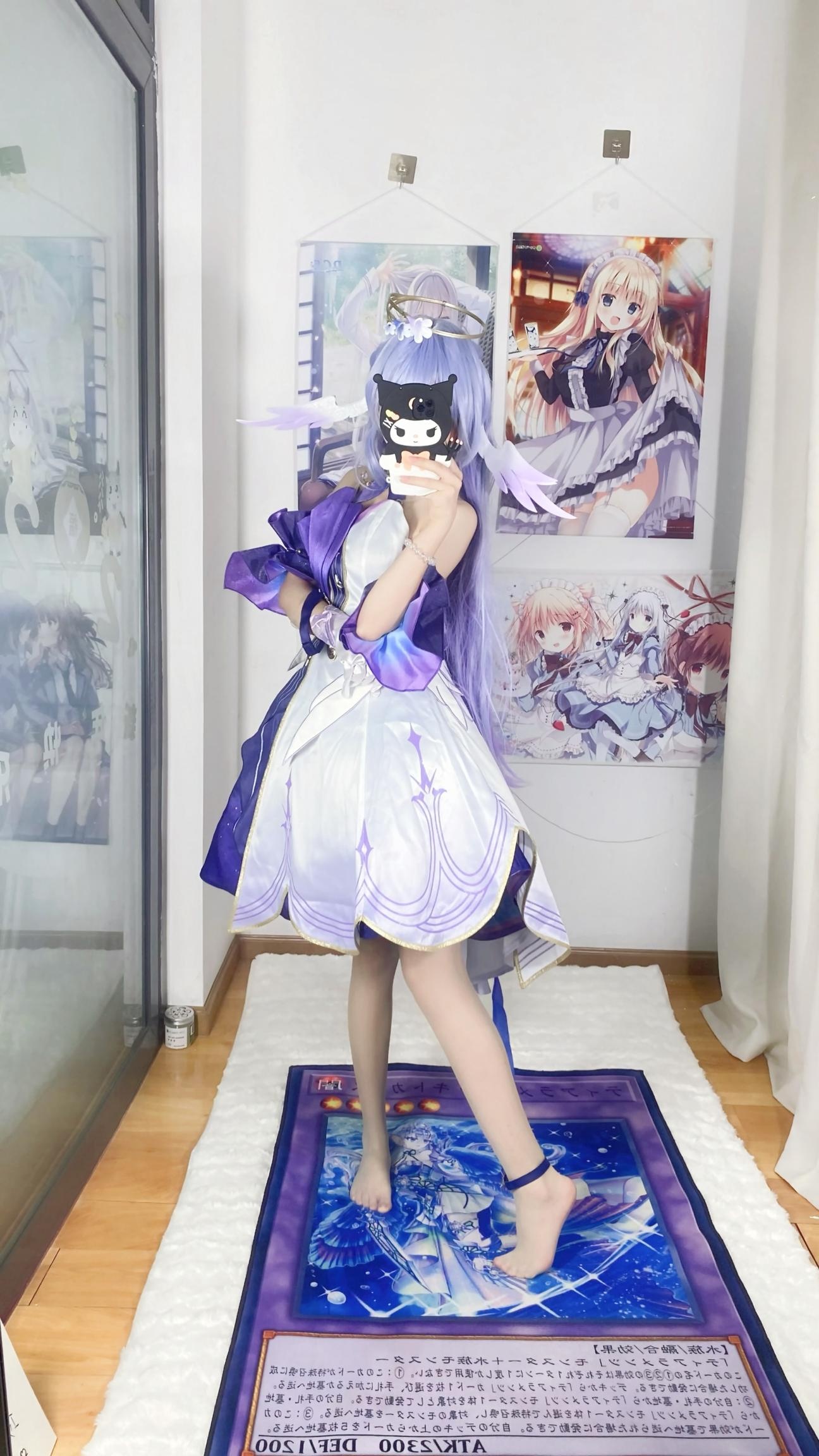 '[cosplay] 白栎Shirly - 崩坏星穹铁道 Chim Họa Mi: Bộ Váy Tím Trắng và Chân Dài Tự Sướng 40P6V'