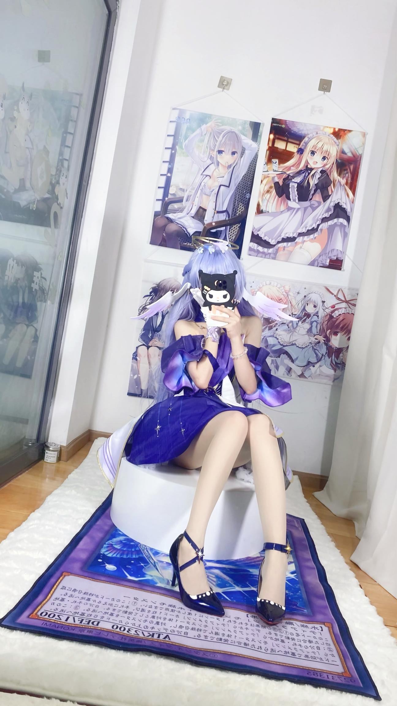 '[cosplay] 白栎Shirly - 崩坏星穹铁道 Chim Họa Mi: Bộ Váy Tím Trắng và Chân Dài Tự Sướng 40P6V'