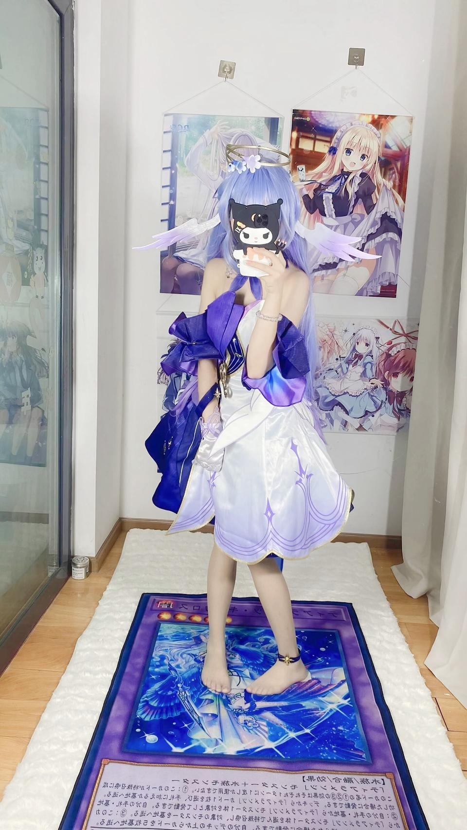 '[cosplay] 白栎Shirly - 崩坏星穹铁道 Chim Họa Mi: Bộ Váy Tím Trắng và Chân Dài Tự Sướng 40P6V'