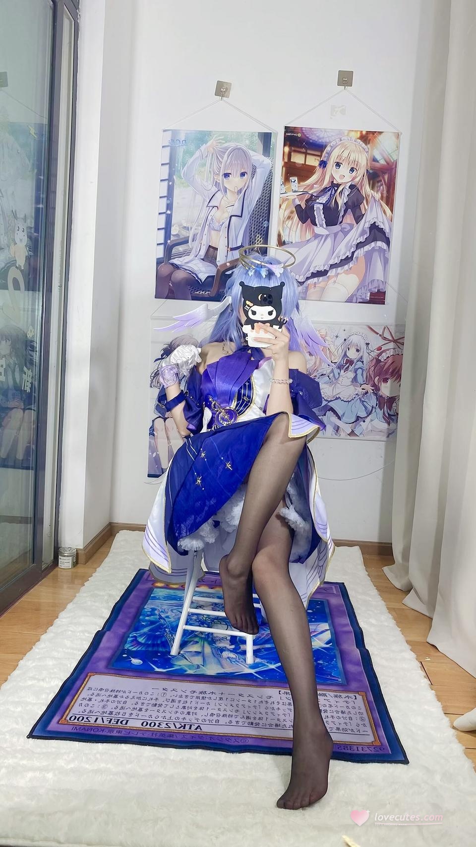'[cosplay] 白栎Shirly - 崩坏星穹铁道 Chim Họa Mi: Bộ Váy Tím Trắng và Chân Dài Tự Sướng 40P6V'