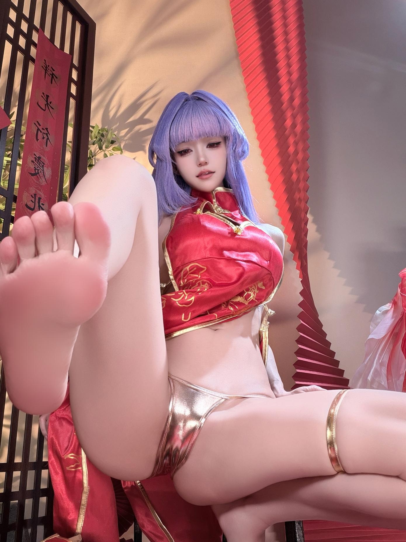 '[私房] 小仓千代w -萌姬2：Đầm đỏ quyến rũ và vòng 3 gợi cảm 29P'
