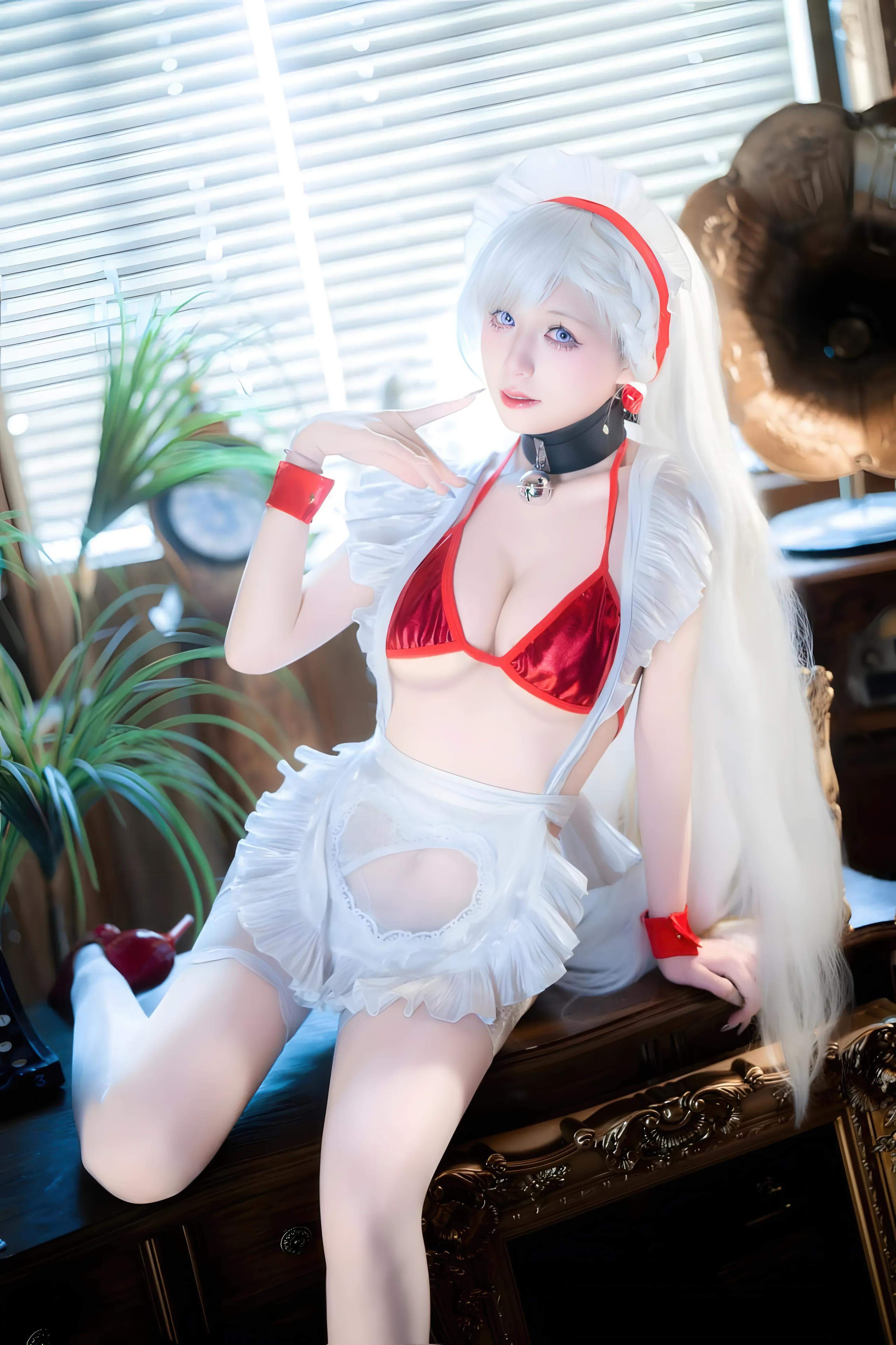 '[cosplay] Song Mộc Phù Tô - Bích Lam Hàng Tuyến Bế Pháp: Nữ Phục Trắng Tất Đẹp Mê Ly 30P'