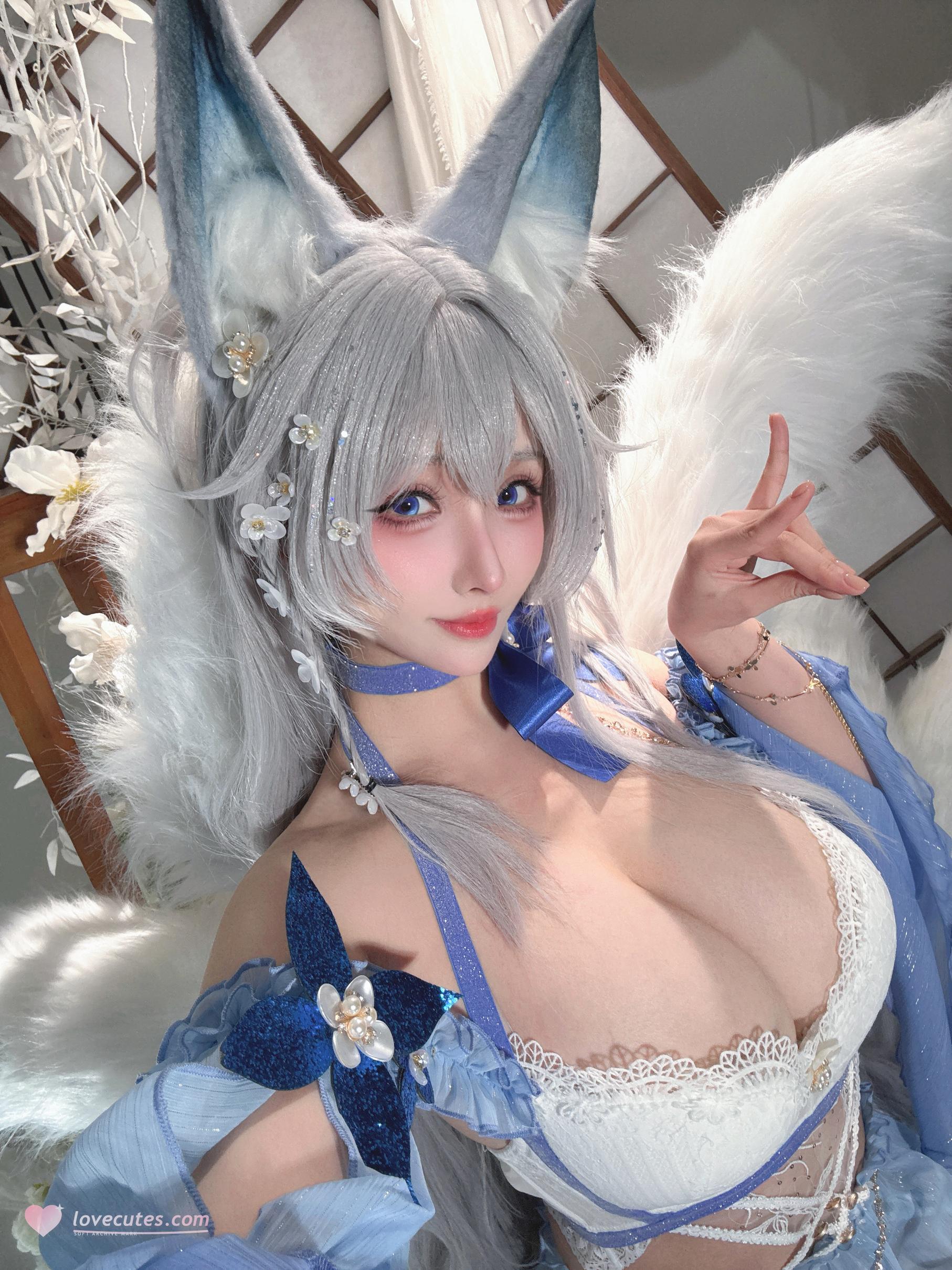 '[cosplay] rioko凉凉子 - 信浓水夏: Tai cáo trắng xanh, ngực đẹp, chân dài - 37P'