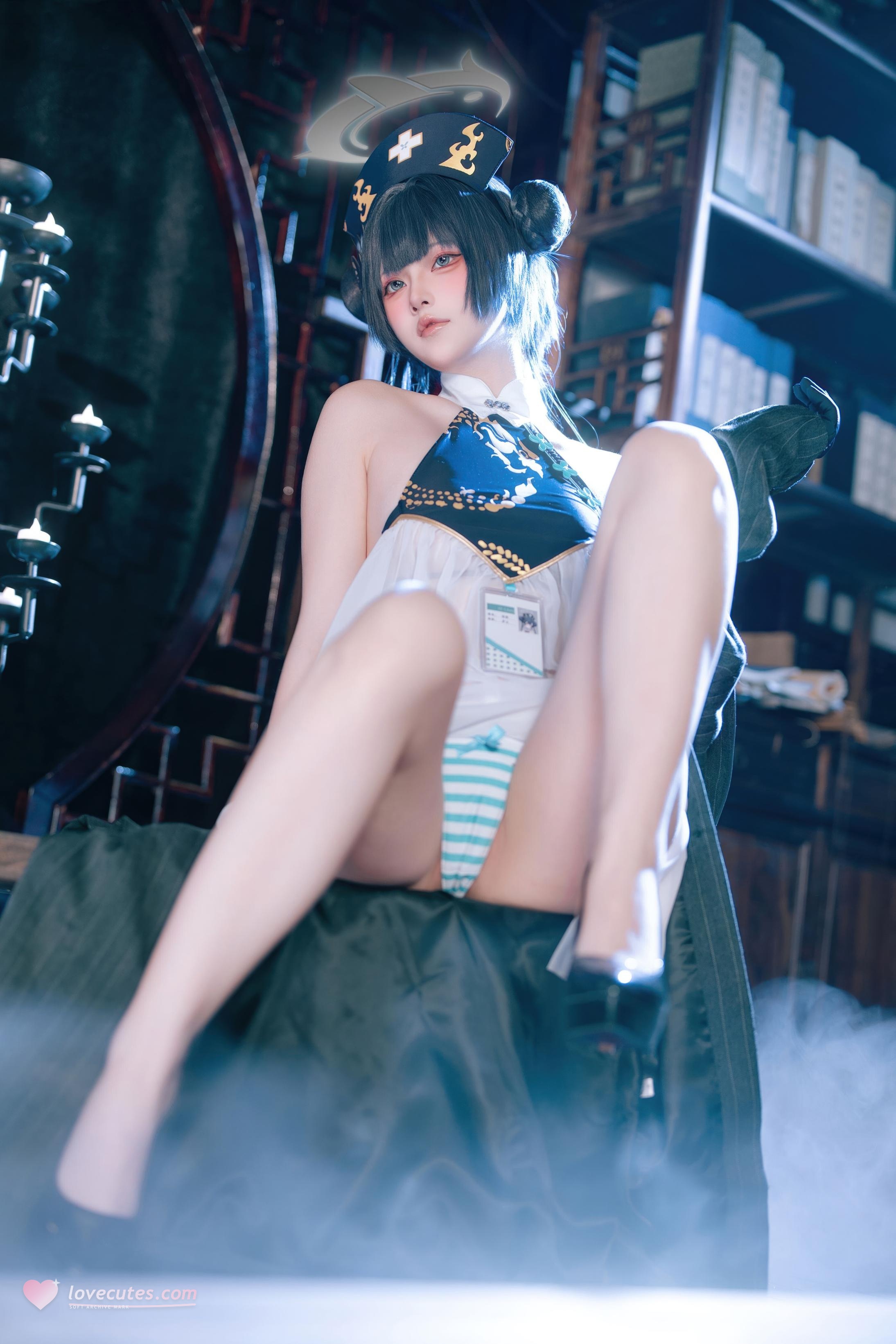 '[cosplay] 屿鱼 - 蔚蓝档案: Nhân vật fanart Fei Sak - Y tá xinh đẹp với chân dài và vòng ba quyến rũ 65P'