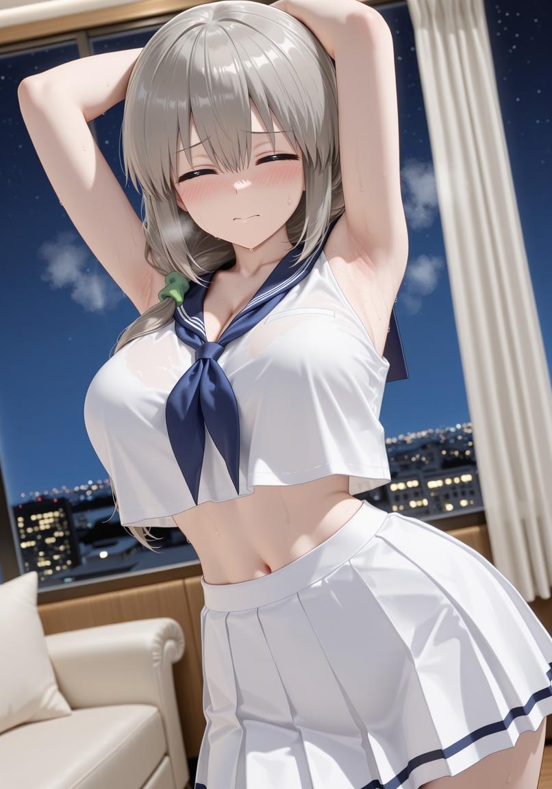AI Generated Anime Girl - 苏可萘：学生装卧室巨乳露点诱惑 142P