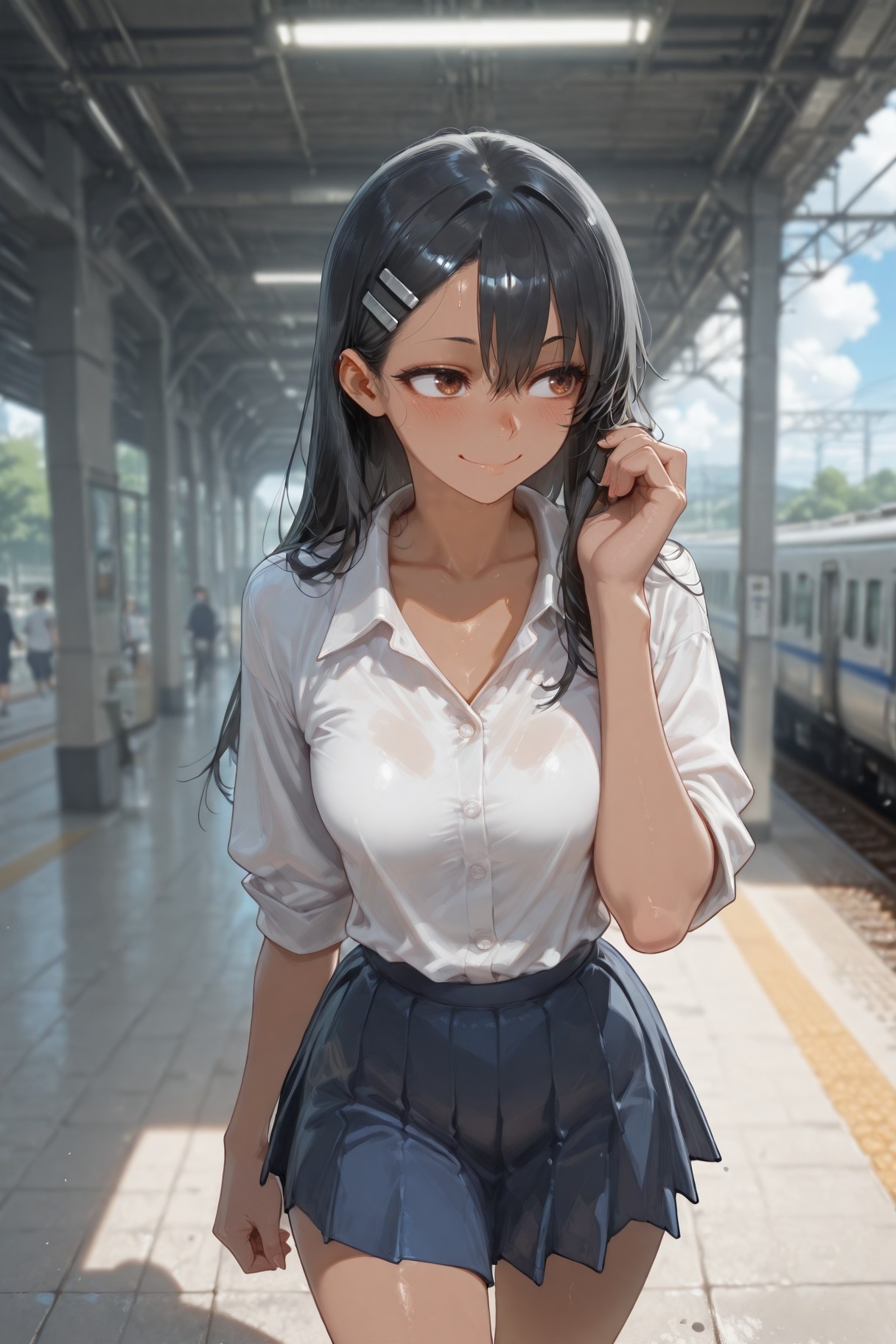 AI生成アニメ少女 - 不要欺负我、长瀞同学 長瀞早濑：学生服濡れ透け415P