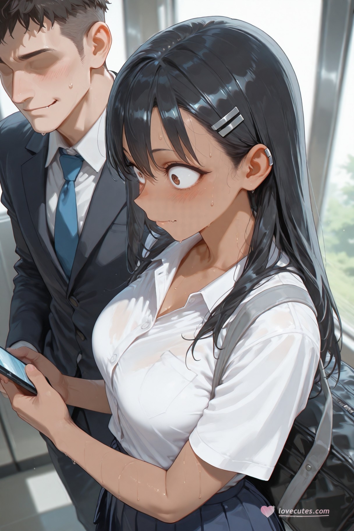 AI สร้างอนิเมะสาว - 不要欺负我，长瀞同学 长瀞早濑：ชุดนักเรียนเปียกโชก 415P
