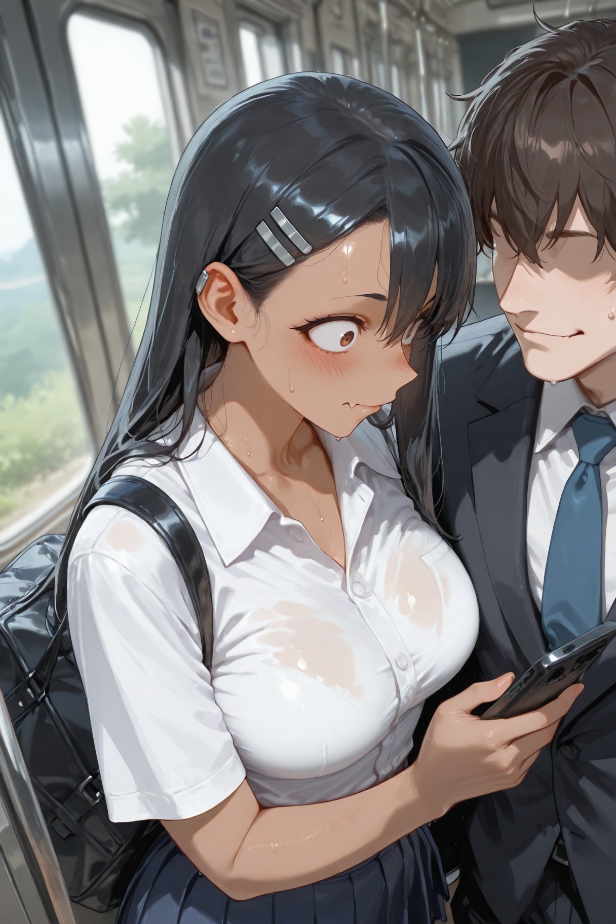 AI สร้างอนิเมะสาว - 不要欺负我，长瀞同学 长瀞早濑：ชุดนักเรียนเปียกโชก 415P
