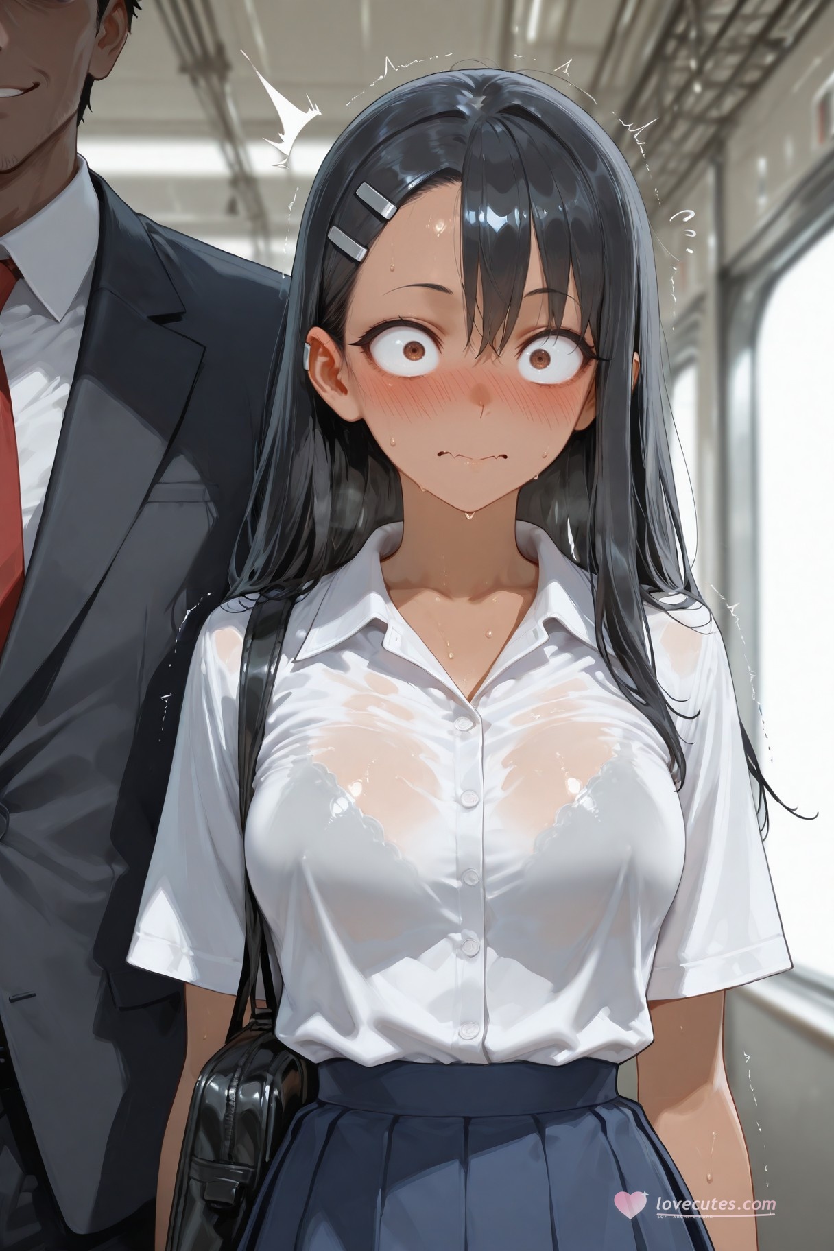 AI สร้างอนิเมะสาว - 不要欺负我，长瀞同学 长瀞早濑：ชุดนักเรียนเปียกโชก 415P