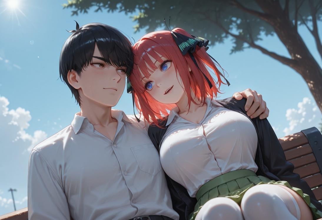AI สร้างสาวอนิเมะ - 五等分的新娘 中野二乃 痴汉列车：蕾丝内衣学生装 325P