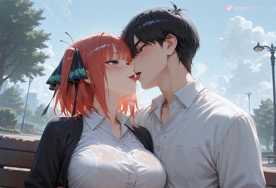 AI Generated Anime Girl - The Quintessential Quintuplets Nakano Nino Chikan Train: Lace Lingerie School Uniform 325P