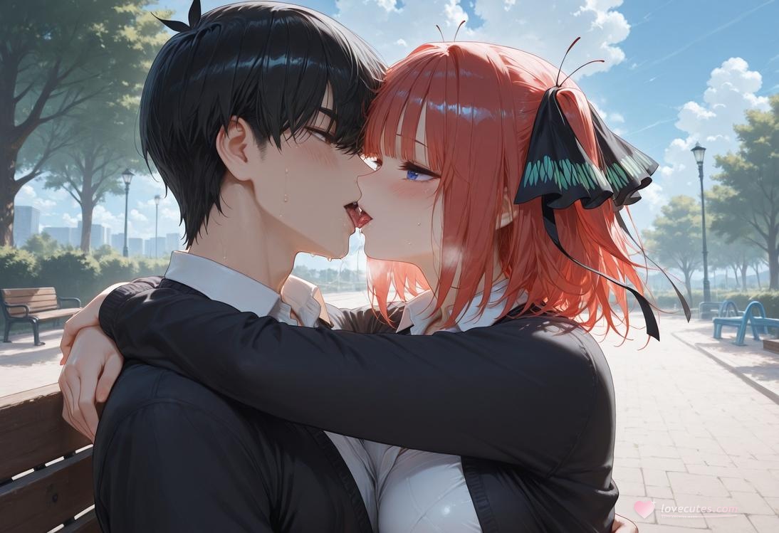 AI Generated Anime Girl - The Quintessential Quintuplets Nakano Nino Chikan Train: Lace Lingerie School Uniform 325P