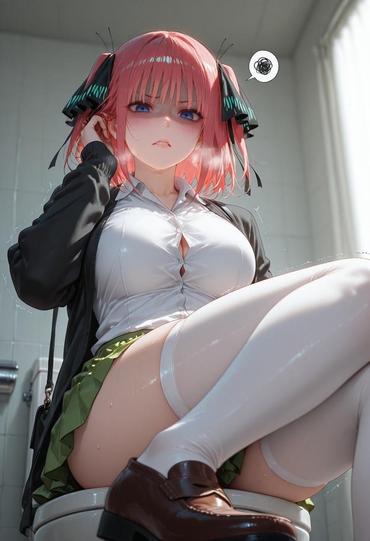 AI Generated Anime Girl - 五等分的新娘 中野二乃 痴汉列车：蕾丝内衣学生装 325P