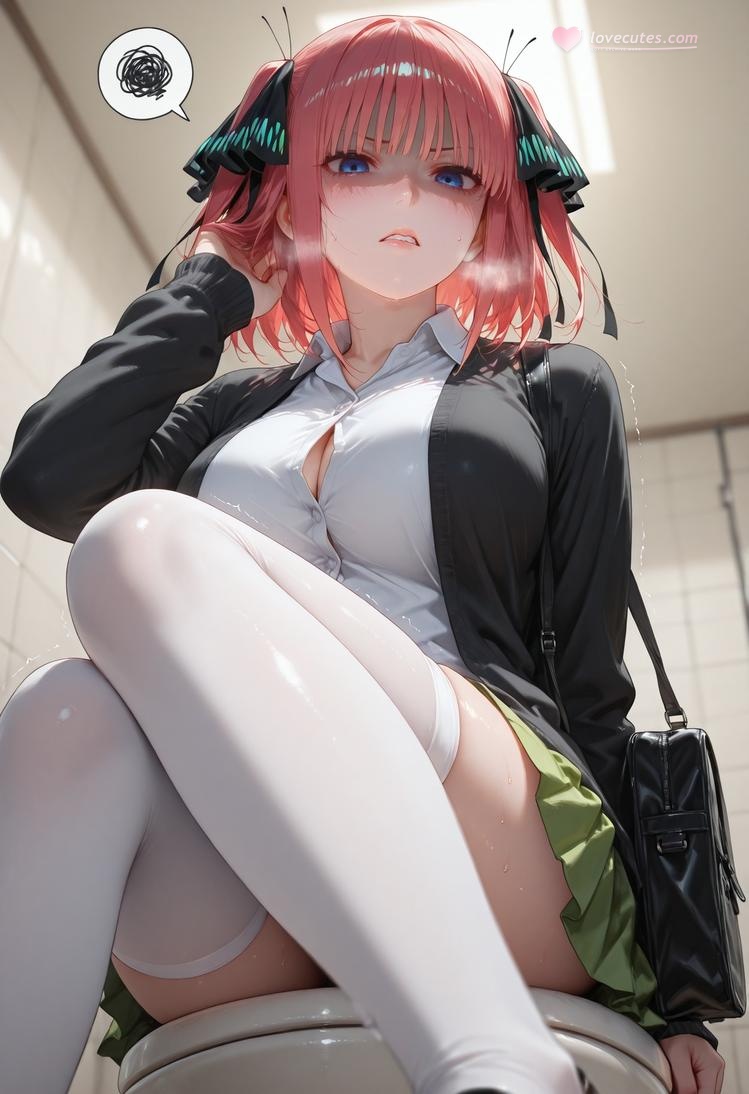 AI Generated Anime Girl - 五等分的新娘 中野二乃 痴汉列车：蕾丝内衣学生装 325P