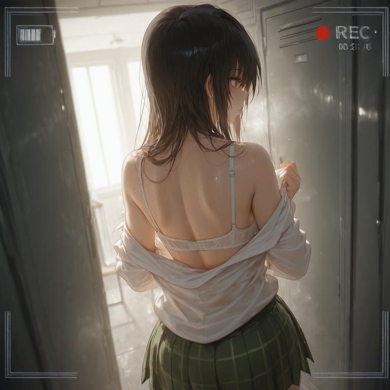 AI Generated Anime Girl - 出包王女 古手川唯：黑丝蕾丝内衣NTR 126P