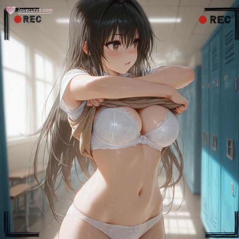 AI Generated Anime Girl - 出包王女 古手川唯：黑丝蕾丝内衣NTR 126P