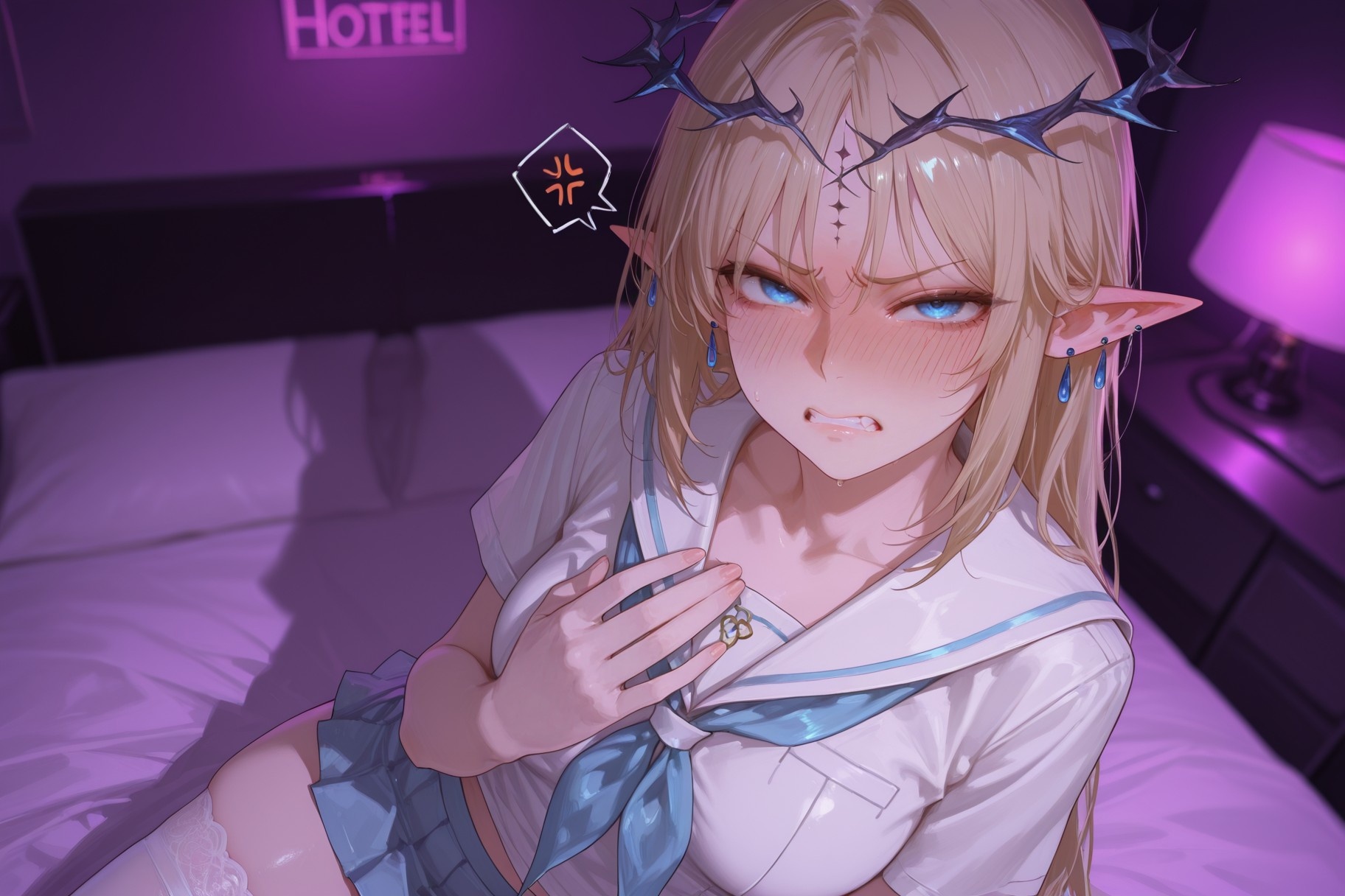 AI Generated Anime Girl - Cartethyia Part 2: White Silk Lace Lingerie Exposed 391P