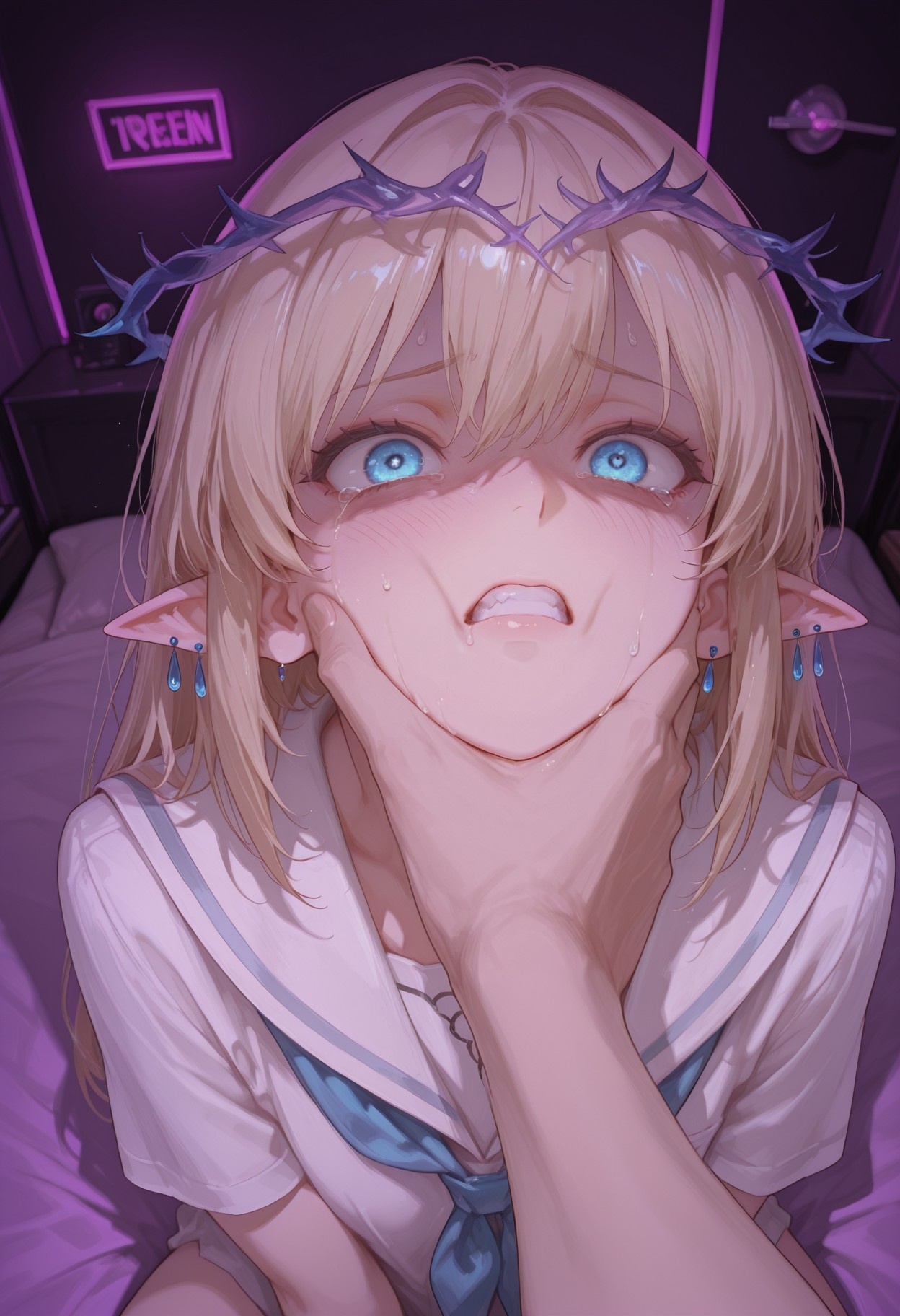 AI Generated Anime Girl - Cartethyia Part 2: White Silk Lace Lingerie Exposed 391P