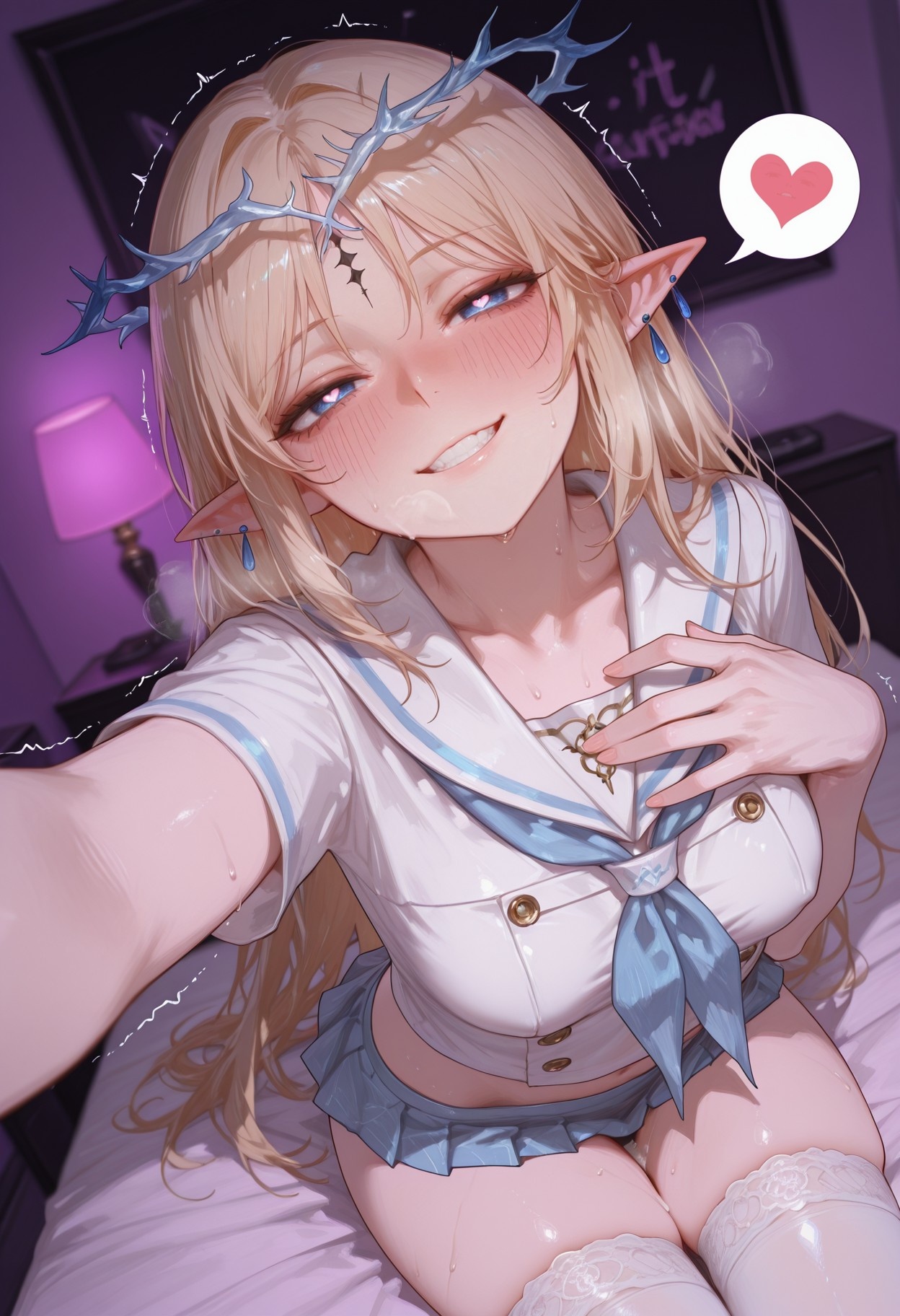 AI Generated Anime Girl - Cartethyia Part 2: White Silk Lace Lingerie Exposed 391P