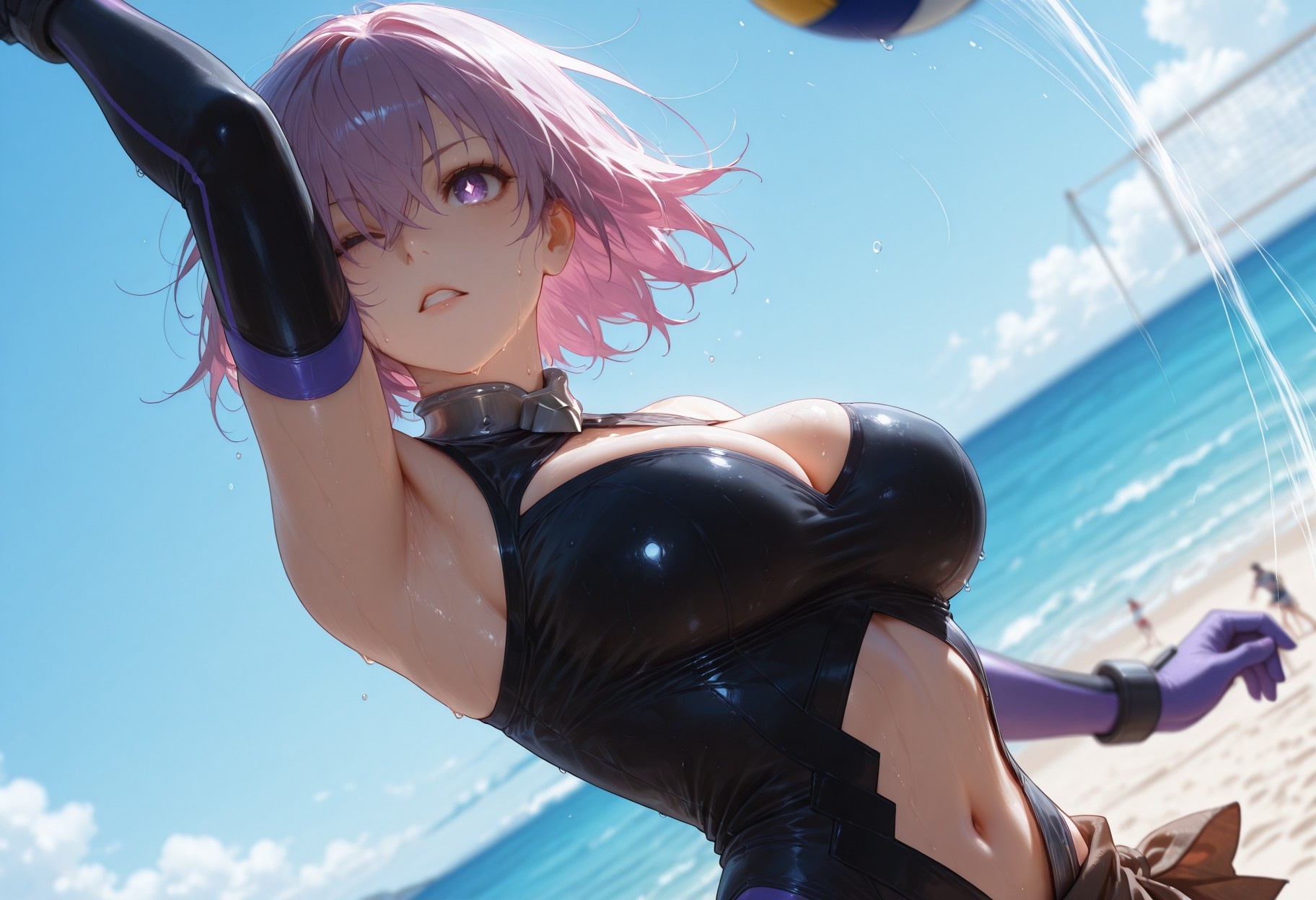 AI สร้างอนิเมะสาว - Fate·Grand Order 玛修·基列莱特: ชุดว่ายน้ำรัดรูป 333P