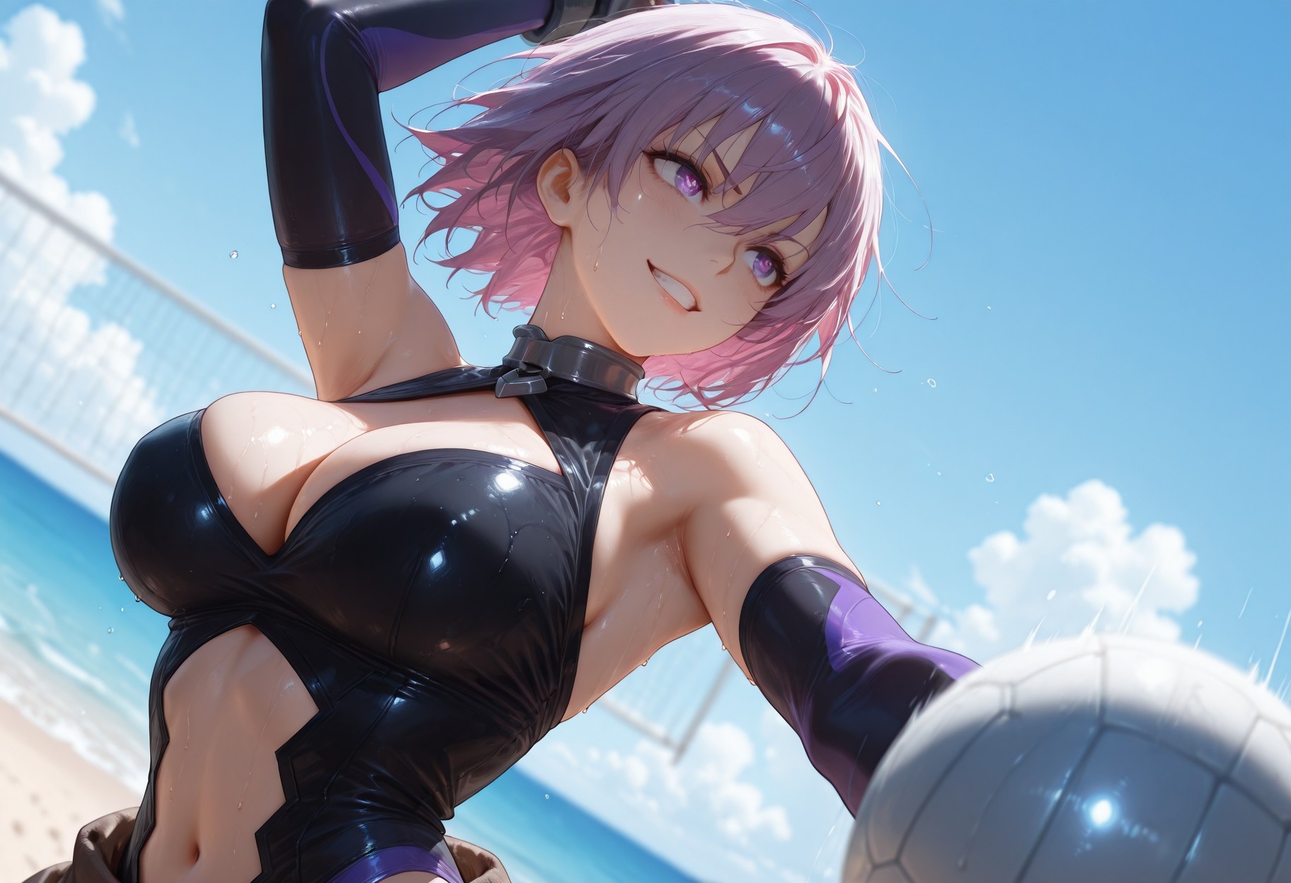 AI สร้างอนิเมะสาว - Fate·Grand Order 玛修·基列莱特: ชุดว่ายน้ำรัดรูป 333P
