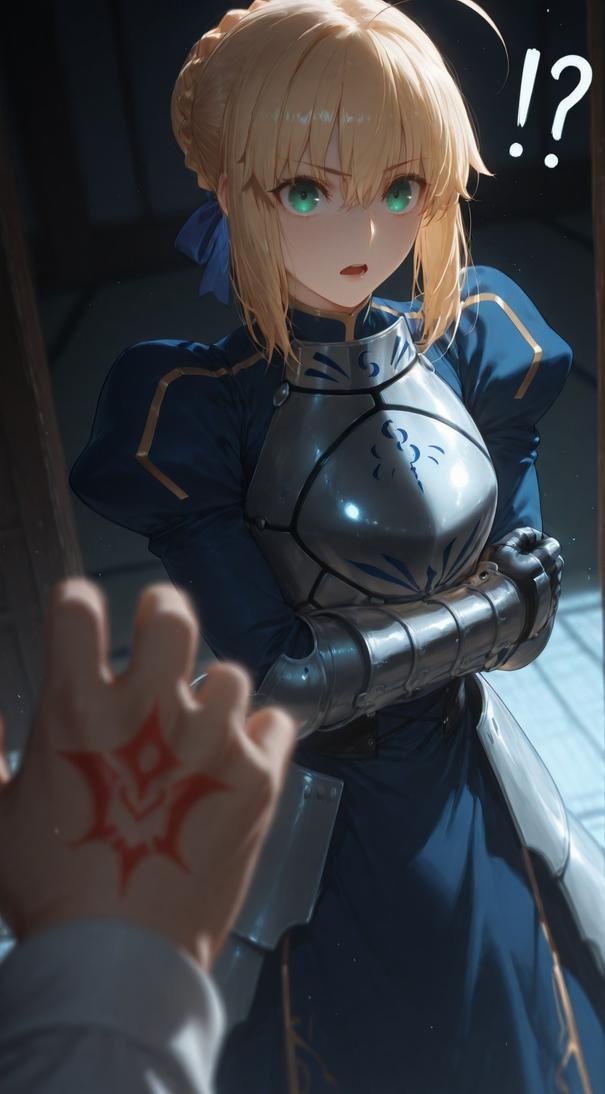 AI Generated Anime Girl - Fate/stay night Artoria Pendragon: Black Stockings Bed Shots 326P