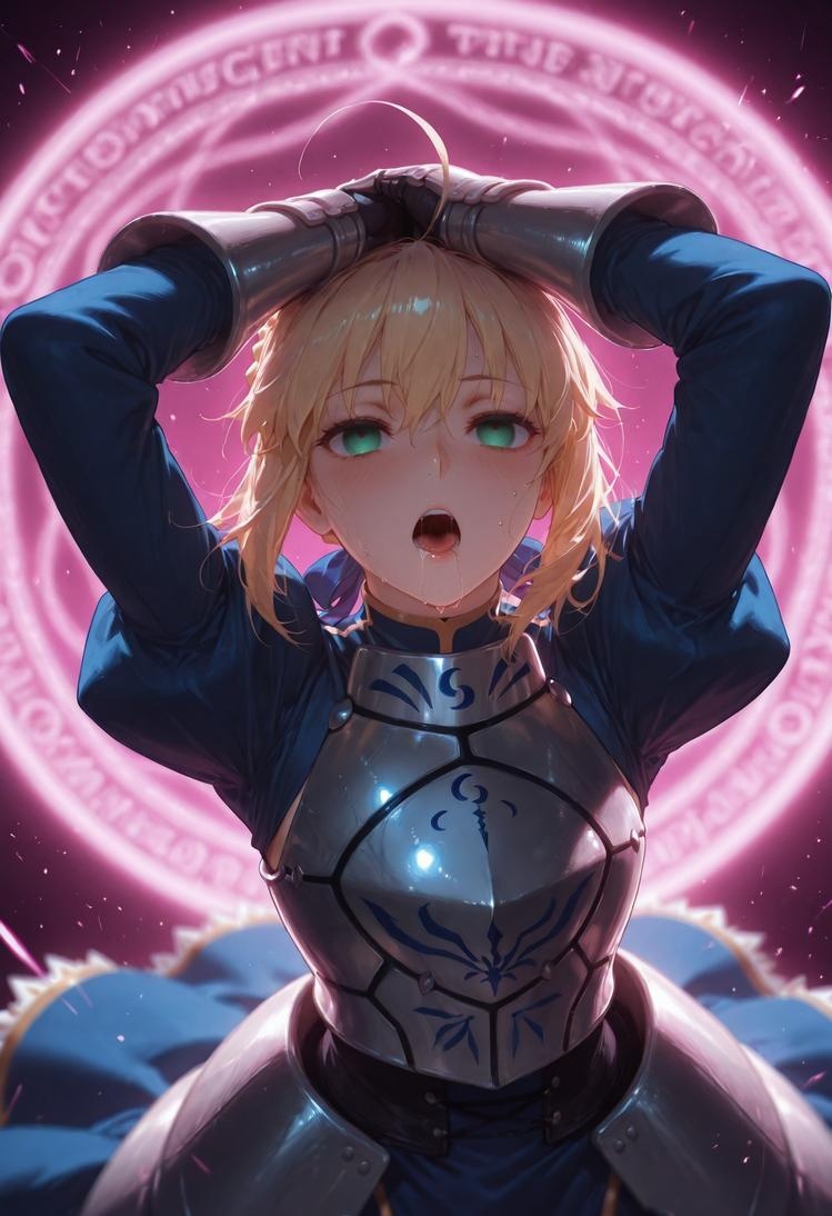 AI Generated Anime Girl - Fate/stay night Artoria Pendragon: Black Stockings Bed Shots 326P