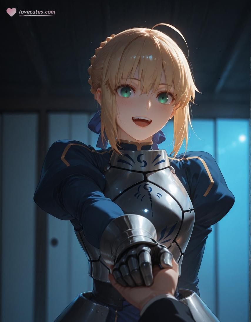 AI Generated Anime Girl - Fate/stay night Artoria Pendragon: Black Stockings Bed Shots 326P