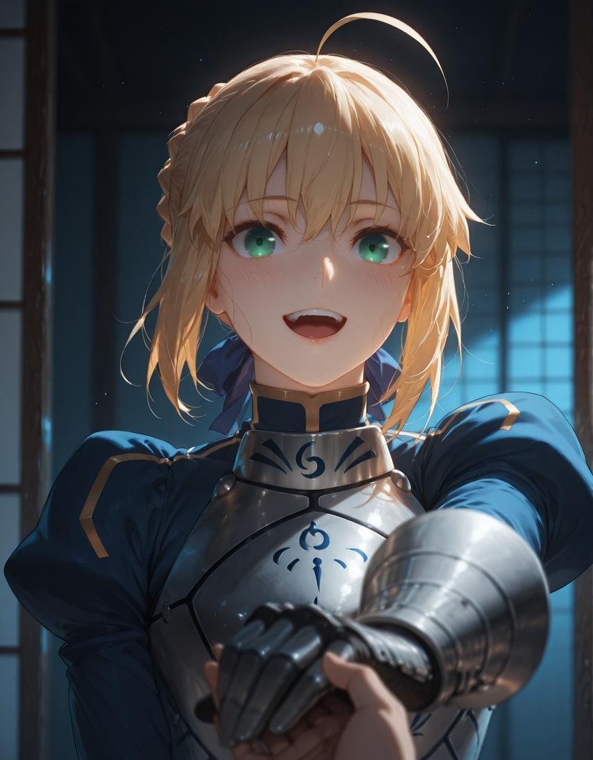 AI Generated Anime Girl - Fate/stay night Artoria Pendragon: Black Stockings Bed Shots 326P