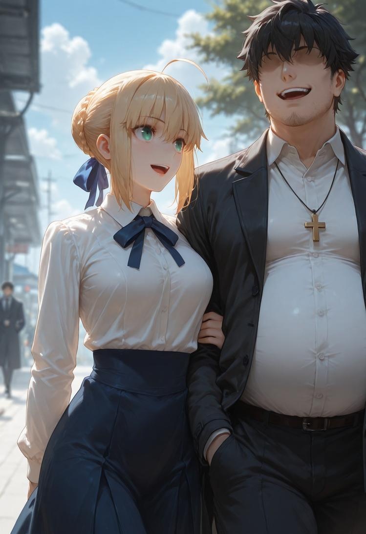 AI Generated Anime Girl - Fate/stay night Artoria Pendragon: Black Stockings Bed Shots 326P