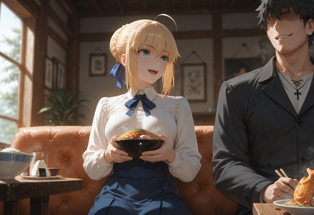 AI Generated Anime Girl - Fate/stay night Artoria Pendragon: Black Stockings Bed Shots 326P