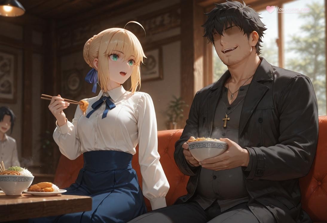 AI Generated Anime Girl - Fate/stay night Artoria Pendragon: Black Stockings Bed Shots 326P
