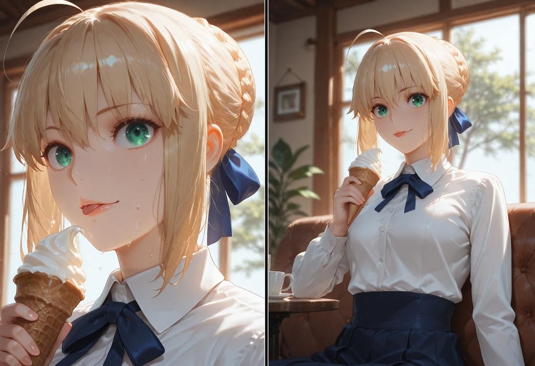 AI Generated Anime Girl - Fate·stay night 阿尔托莉雅·潘德拉贡：黑丝床拍露穴 326P