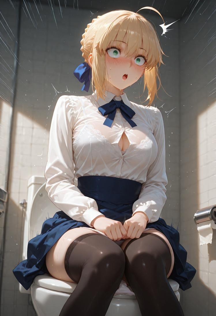 AI Generated Anime Girl - Fate·stay night 阿尔托莉雅·潘德拉贡：黑丝床拍露穴 326P