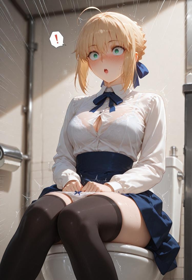 AI Generated Anime Girl - Fate·stay night 阿尔托莉雅·潘德拉贡：黑丝床拍露穴 326P