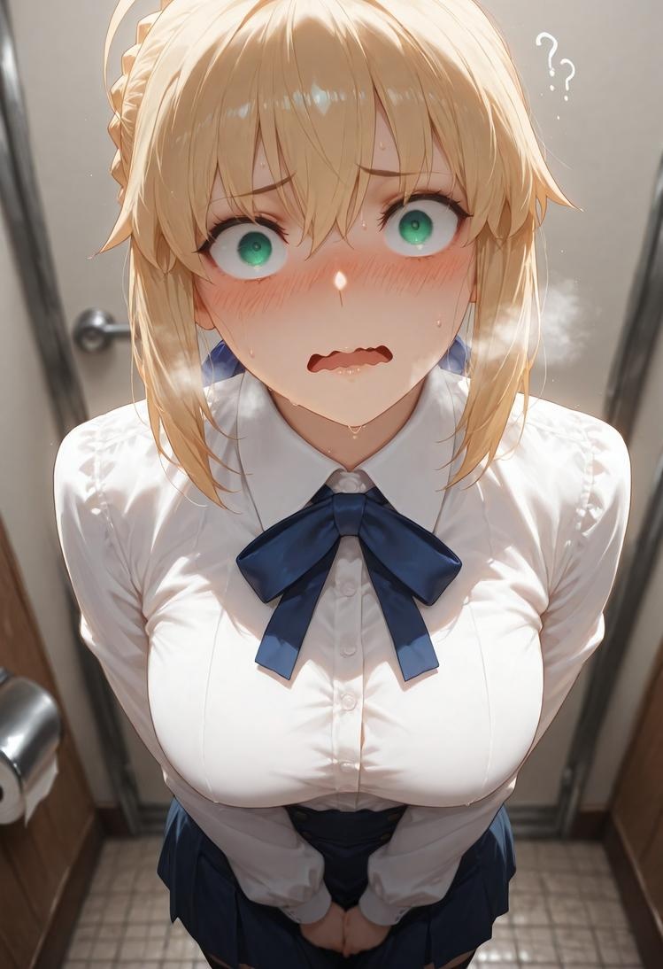 AI 생성 애니메이션 소녀 - Fate·stay night 알트리아 펜드래곤: 검은 스타킹 침대 촬영 326P