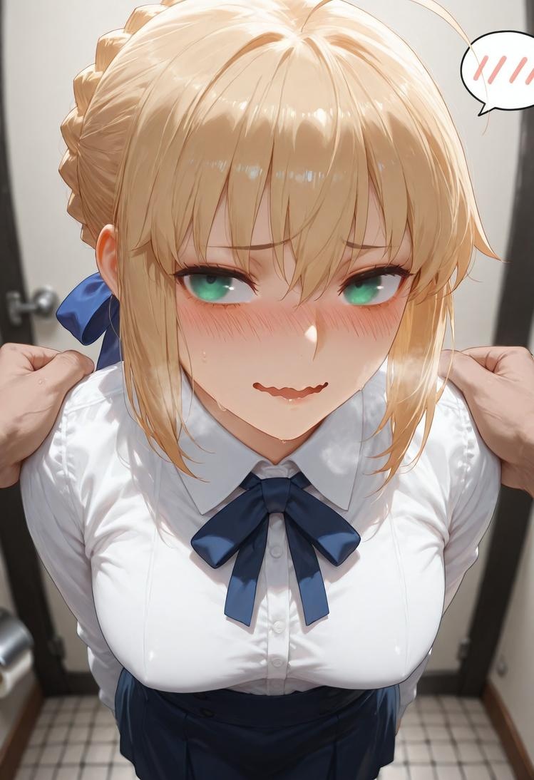 AI 생성 애니메이션 소녀 - Fate·stay night 알트리아 펜드래곤: 검은 스타킹 침대 촬영 326P