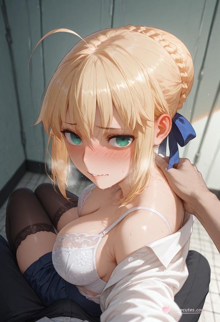 AI Generated Anime Girl - Fate·stay night 阿尔托莉雅·潘德拉贡：黑丝床拍露穴 326P