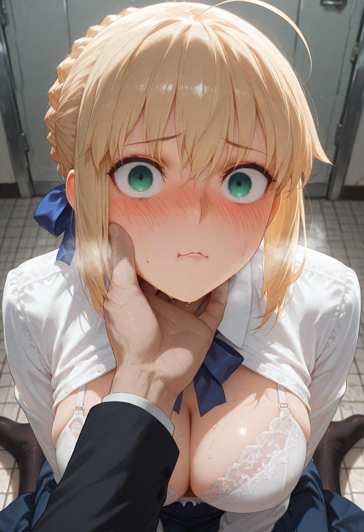 AI Generated Anime Girl - Fate·stay night 阿尔托莉雅·潘德拉贡：黑丝床拍露穴 326P