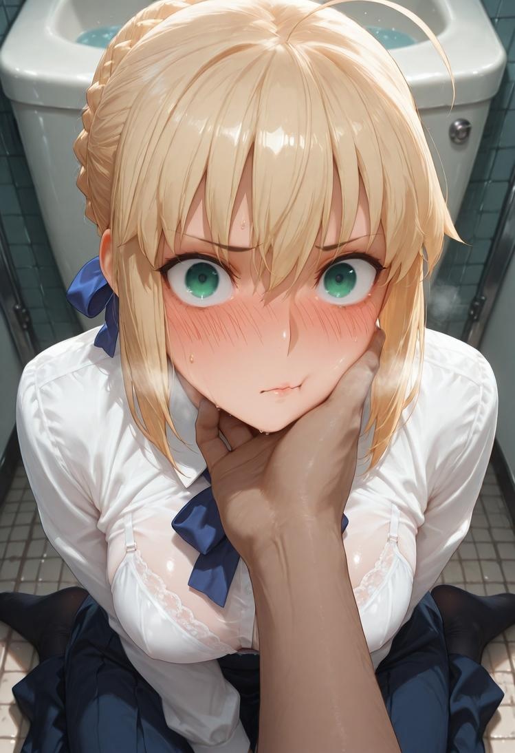 AI Generated Anime Girl - Fate·stay night 阿尔托莉雅·潘德拉贡：黑丝床拍露穴 326P