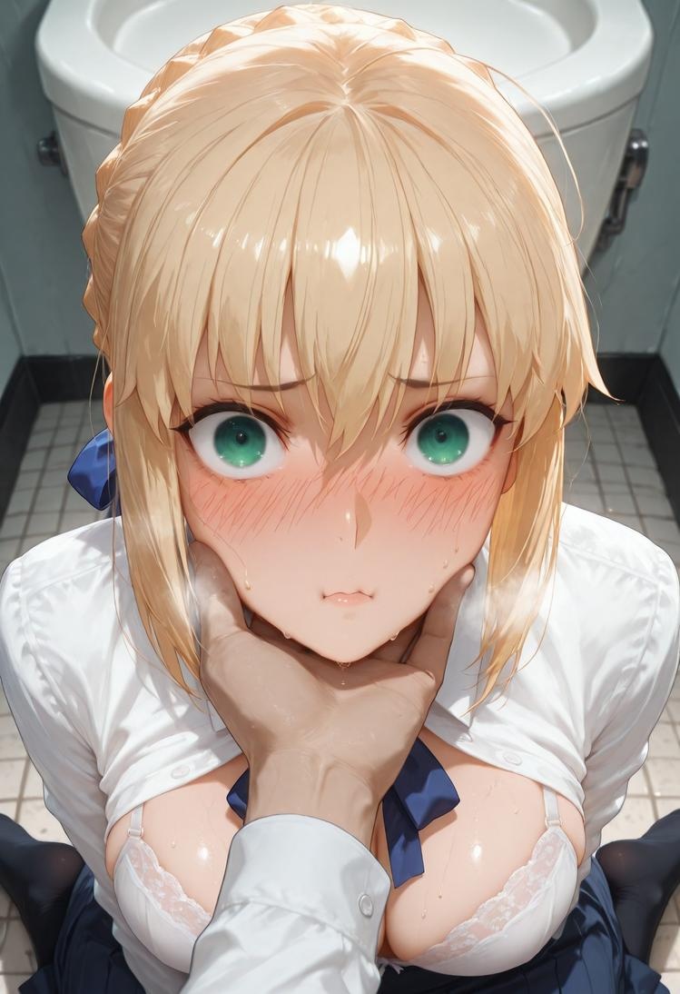 AI Generated Anime Girl - Fate·stay night 阿尔托莉雅·潘德拉贡：黑丝床拍露穴 326P