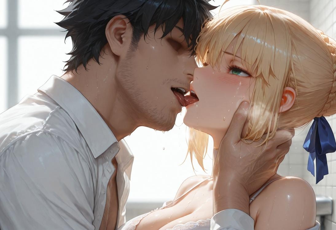 AI Generated Anime Girl - Fate·stay night 阿尔托莉雅·潘德拉贡：黑丝床拍露穴 326P