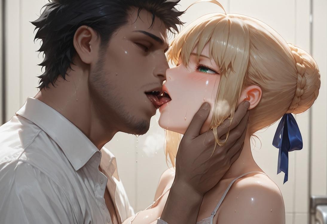 AI Generated Anime Girl - Fate·stay night 阿尔托莉雅·潘德拉贡：黑丝床拍露穴 326P