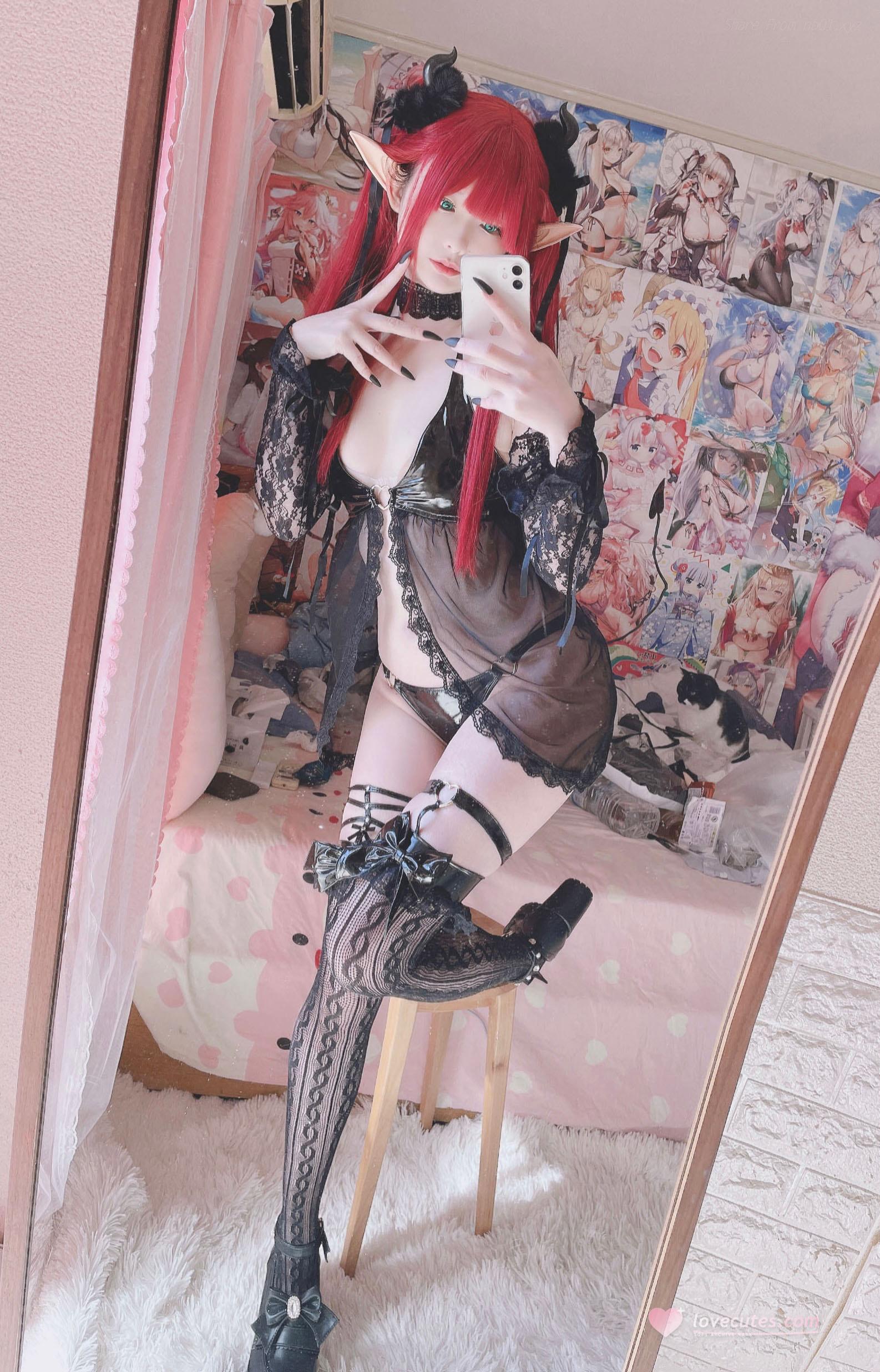 [cosplay] 习呆呆 - 喜多川海梦小恶魔：黑丝露点大尺度还原 18P1V