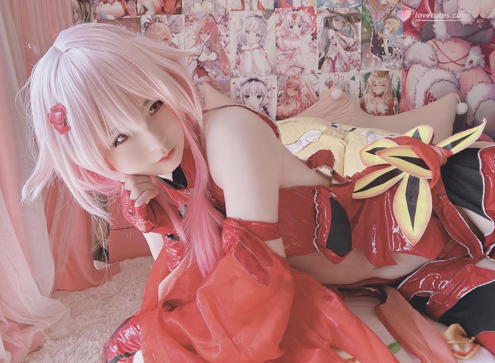 [cosplay] 习呆呆 - Guilty Crown 楪祈：ชุดแดงเปิดจุดเน้นสเกลใหญ่แบบสมจริง 12P